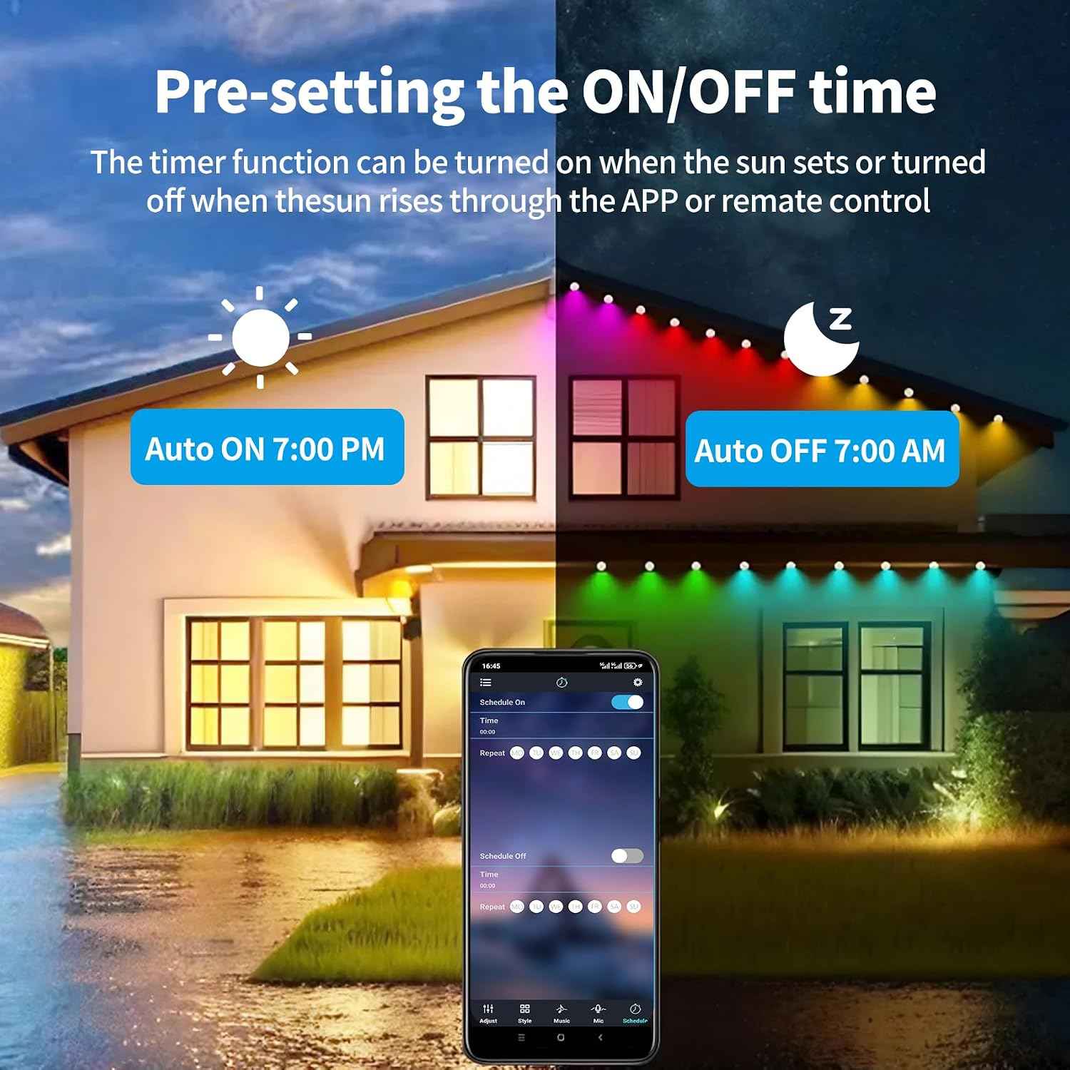 200ft Permanent Outdoor Lights for House | IP67 Waterproof with App & Remote Control, Courtyard Party Light Strips Lights for Deck Garden, All Saints' Day Decoration