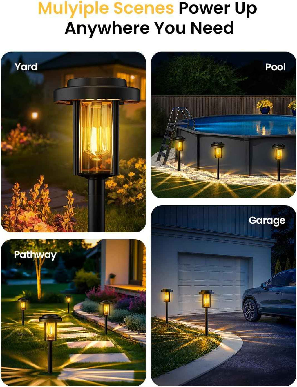 Solar Pathway Lights, 12 Pack Solar Light Outdoor IP65 Waterproof | Garden Lights Solar Powered, Outside Decor Landscape Lighting for Yard, Path, Driveway, Walkway (Warm White)