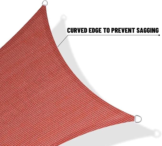 SUNNY GUARD Sun Shade Sail 16'x16'x16' Triangle Terra Red UV Block Sunshade - Image 7
