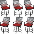 PHI VILLA Outdoor Swivel Bar Stools Set of 6, Counter Height Patio Chairs by PHIVILLAThepioneerofcomfortablehouseholdsupplies