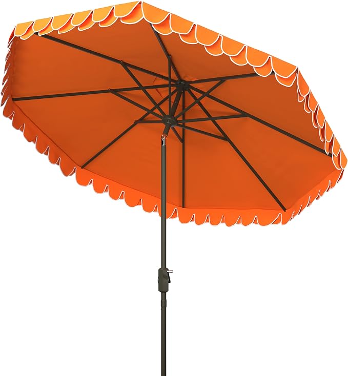 SAFAVIEH 9ft Outdoor Patio Umbrella, Auto Crank Tilt, UV Resistant - Image 5