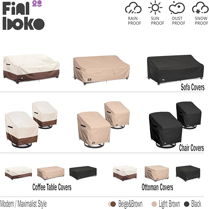 3-Seater Outdoor Couch Cover, 100% Waterproof Heavy Duty Patio Furniture Covers - Image 5