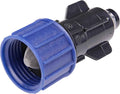 Raindrip S5900UB, Smart Loc Universal Swivel Adapter for Tubing, 3/4-Inch MHT, With Filter Washer, Drip Irrigation Fitting for 1/2-Inch, 5/8-Inch, & 0.710-Inch Supply Tubing and Dripline, Black/Blue