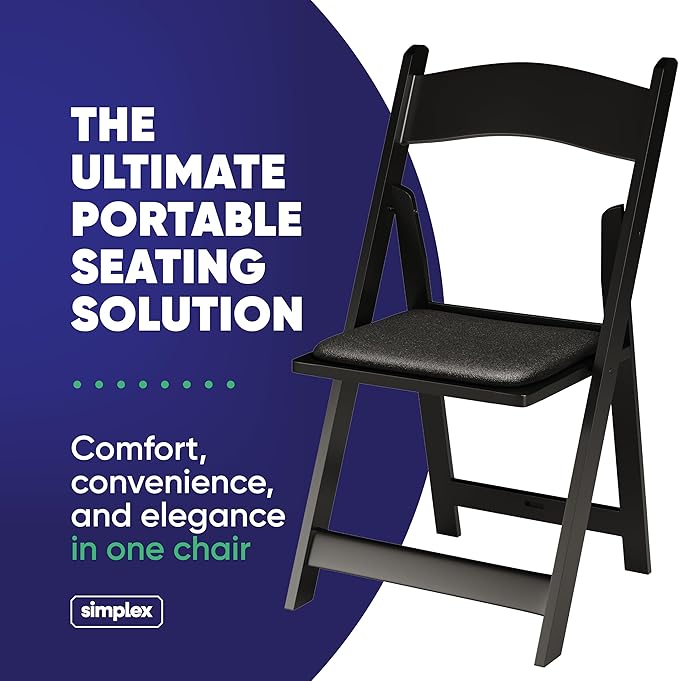 100 Black Resin Stackable Folding Chair - Image 3