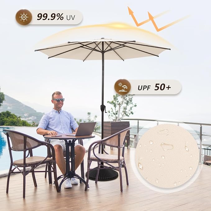 Abba Patio 9FT Lyon Outdoor Patio Umbrella Outdoor Table Umbrella - Image 5
