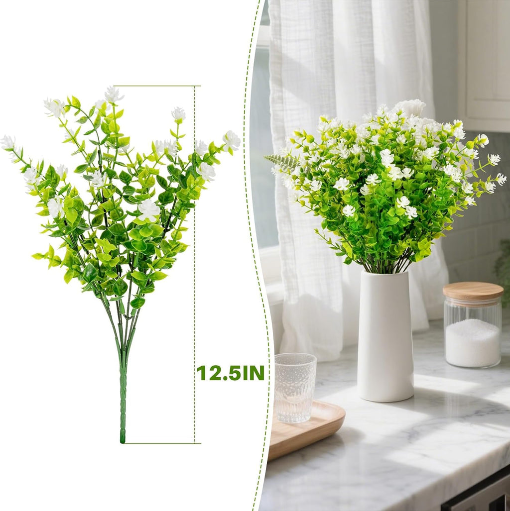 RAINFLOW 4PCS UV Resistant Artificial Camellia Flowers - Faux Camellia Stems