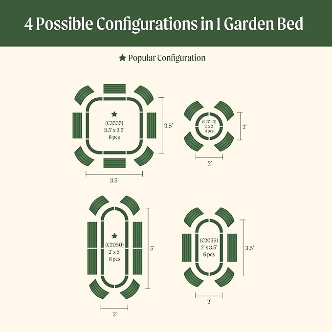 Vego garden 26" Extra Tall Raised Garden Bed Kits, 4 in 1 Modular Raised - Image 3