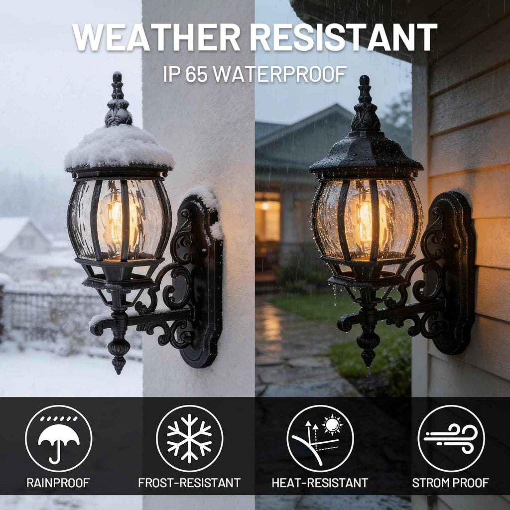 Outdoor Wall Lights fixtures for House, Black Exterior Light Fixtures Wall Mount, Waterproof Front Porch Light Outdoor Sconce Lights for House Garage Patio