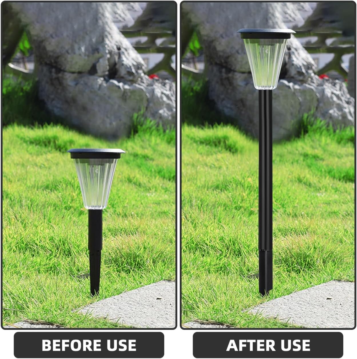 Uonlytech 8 Sets Pathway Extension Garden Solar Plastic Ground Outdoor Landscaping Spike Spikes Connectors Part for Lights Stakes Patio Tube Replacement Landscape Yard Light Torch with