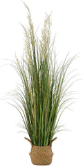 VEVOR Artificial Grass Plant, 47 inch Reed Flower Grass in Pot, Premium PVC Faux Fake Greenery Shrubs Plant for Indoor Outdoor House Home Garden Office Room Décor, Housewarming, 1 Pack Green