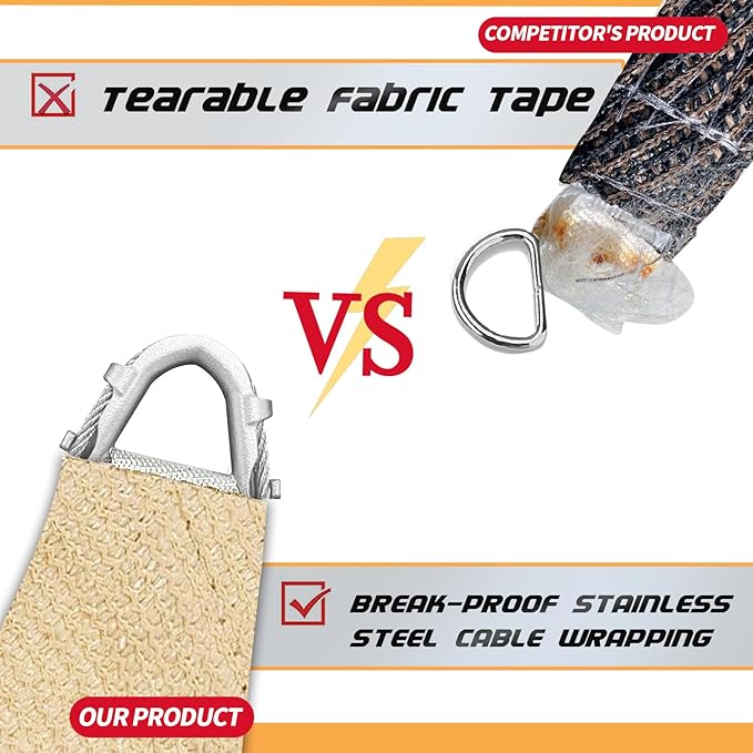 Upgraded with High-Strength Steel Cable Edges 20' x 26' Sun Shade Sail Sand - Image 4