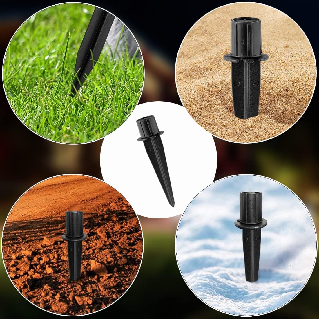 Metal Replacement Stakes for Solar Lights 3/4 inch (0.78" Actual), 16 Pack | Optimized Ground Anchoring Ensures Stability. Weather-Resistant Finish Prevents Corrosion. Perfect for Pathway & Landscape.
