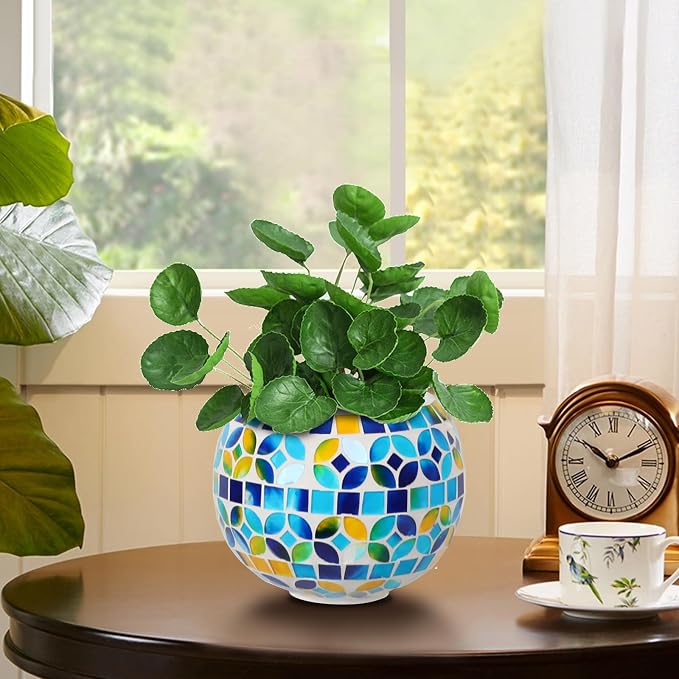 Ceramic Hanging Planter Mosaic Hanging Flower Pot Small Plant Pot - Image 6