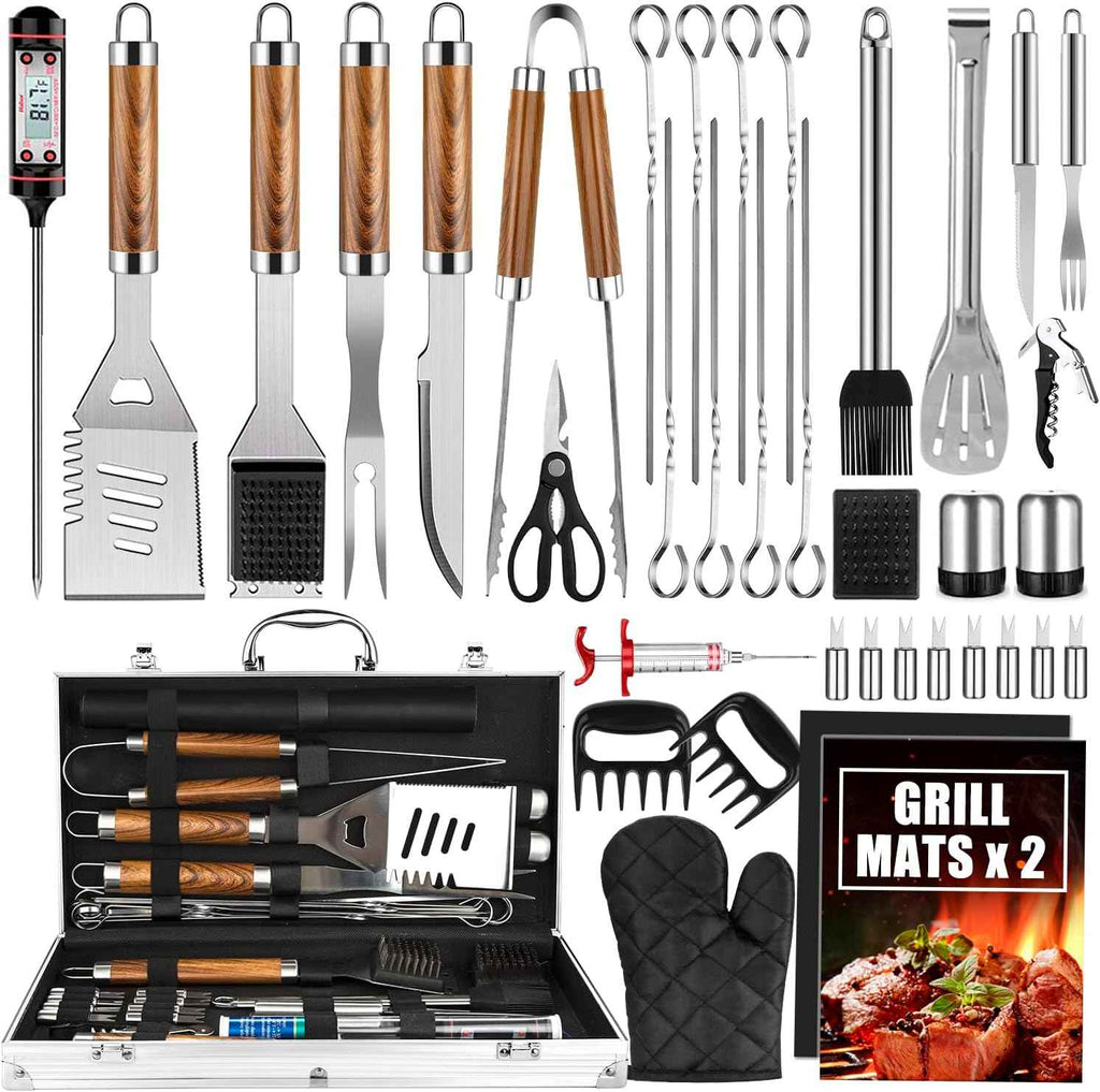 Cifaisi 38Pcs BBQ Tools Grilling Accessories Set with Aluminum Case | 16 Inch Stainless Steel Grill Tools, Thermometer, Grill Mats for Camping, Backyard Barbecue, Grilling Gifts for Men Women