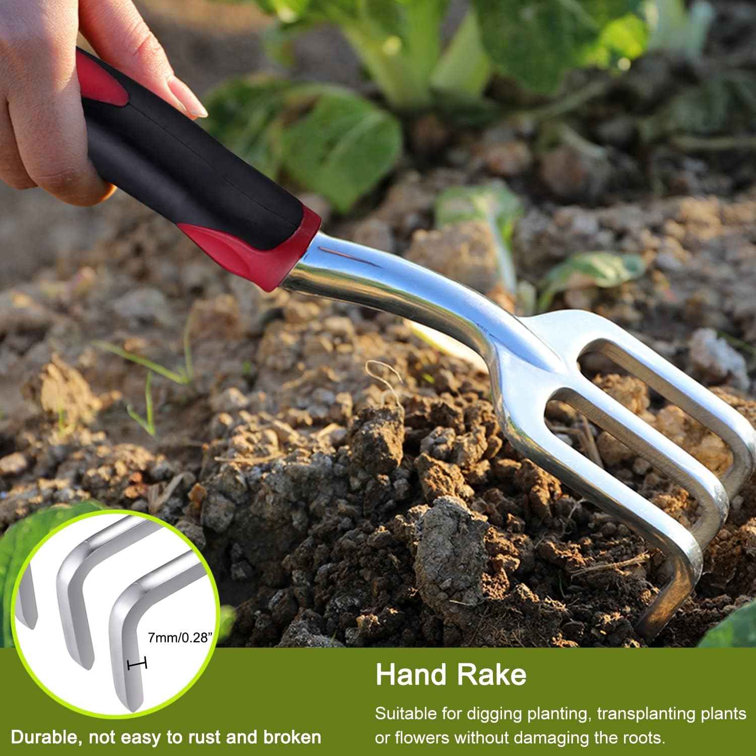 FANHAO Garden Tool Set, 3 Piece Heavy Duty Garden Trowels Cast-Aluminum Garden Hand Shovels with Non-Slip Rubber Grip, Idea for Transplanting, Weeding, Digging and Planting