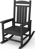 KINGYES Outdoor Rocking Chairs, HDPE All-Weather Patio Rocking Chairs High Back