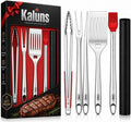 Kaluns BBQ Grilling Accessories, Grilling Gifts for Men Dad, Grill Tools for Outdoor Grill, Heavy Duty Stainless Steel Grill Set with Spatula, Tongs, Fork, Brush, & Grilling Mat, Best BBQ Gifts