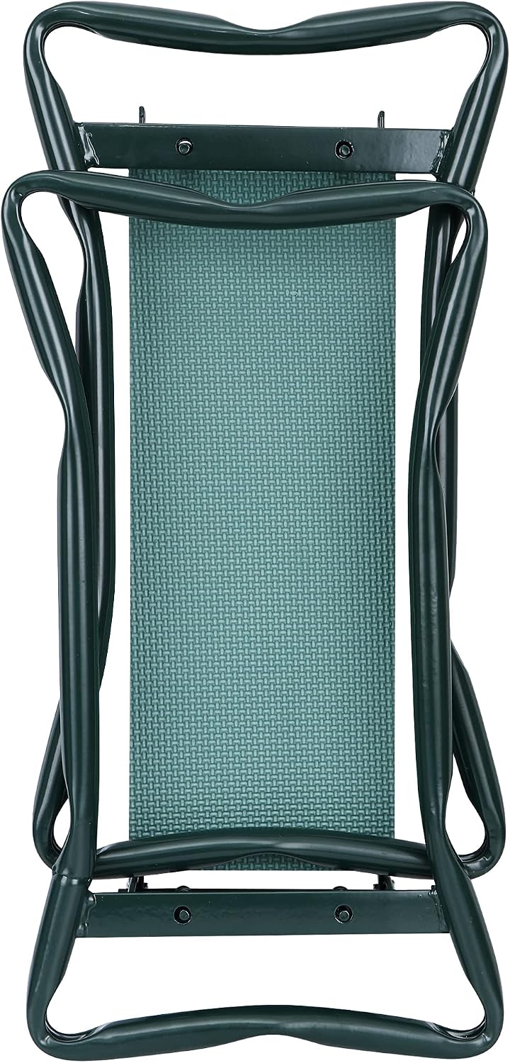 HomGarden Upgraded Folding Garden Kneeler Seat Bench Stool w/Thicken & Widen Soft Kneeling Pad, Portable Heavy Duty Gardener Stool with Large Tool Pouch,1 Set