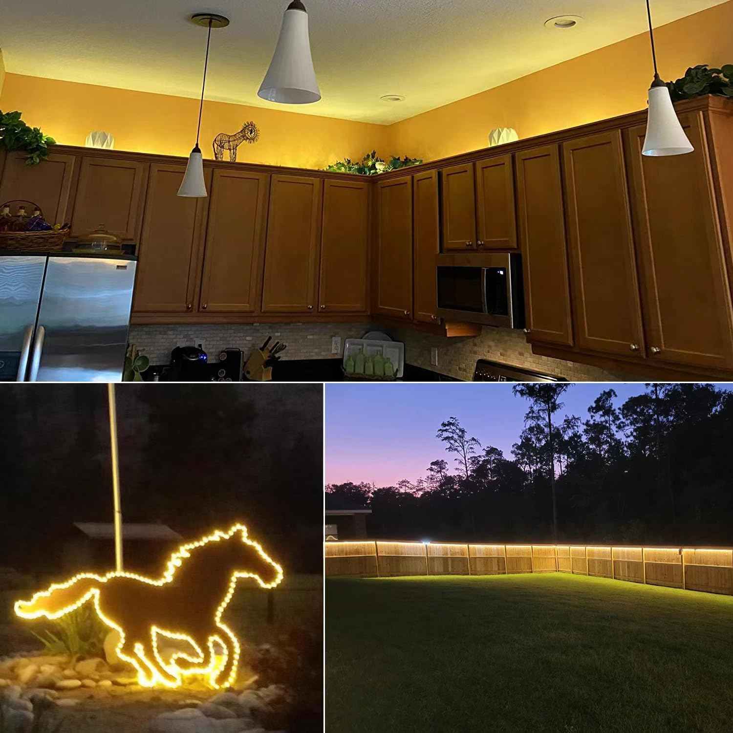 40ft LED Rope Lights Outdoor Warm White, Connectable, Waterproof 110V 432LED Flexible LED Rope Lighting for Walkways, Patios, Gardens, Fences, Porches,Indoor Outdoor Decoration