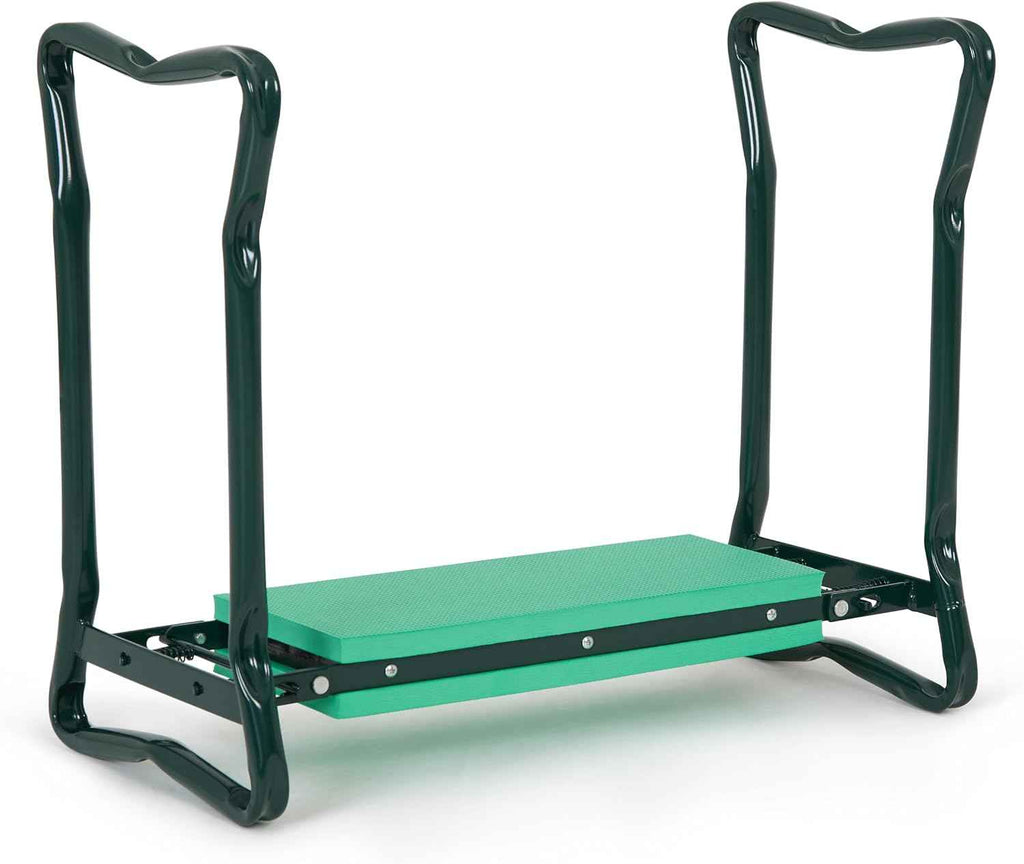 Backyard Expressions Garden Kneeler & Seat – 2-in-1 Garden Stool and Kneeler, Foldable Gardening Bench with Cushioned Pad for Weeding, Planting & Yard Work