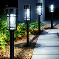 Mancra Solar Pathway Lights Outdoor, 8 Pack Metal Glass Solar Lights Outdoor Waterproof Auto On/Off Landscape Path Lighting Garden Decor for Yard Walkway Driveway, Cool White