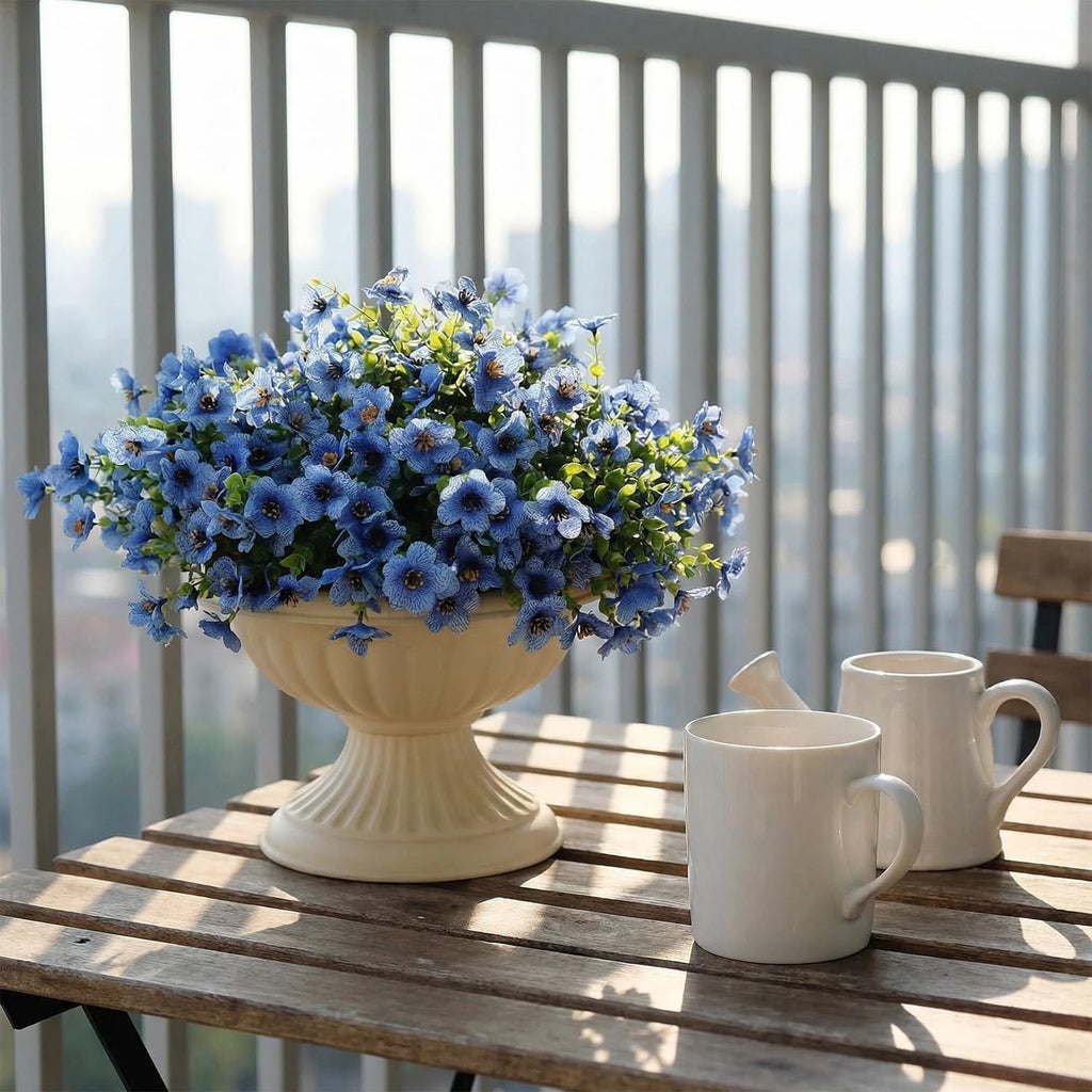 Dyale 24 Bundles Artificial Fake Plants Flowers for Outdoor,UV Resistant Spring Flowers Garden Décor No Fade Plastic Greenery Home Garden Porch Patio Decor Office