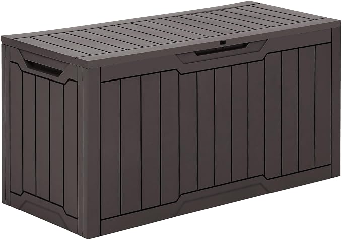 YITAHOME 80 Gallon Outdoor Storage Box, Large Water Resistant Resin Deck Box by YITAHOME