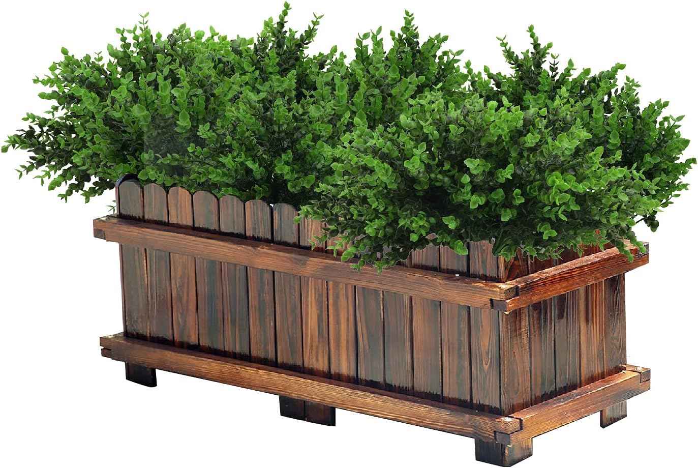 KuGuo Artificial Eucalyptus Plants, 8 Bundles, UV Resistant Outdoor Décor | Lifelike plastic greenery for porch planters, window boxes, patios, balconies, weddings and maintenance-free arrangements