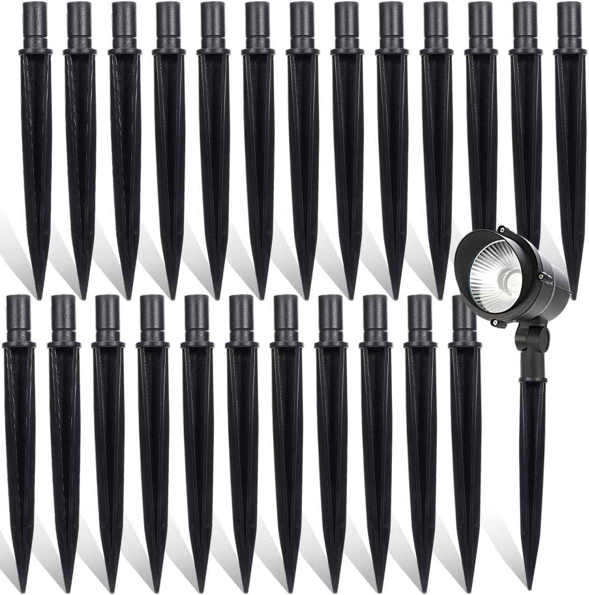 Angoily 25pcs Solar Light Stakes, 5.5X0.55inch Ground Spikes Light Replacement Stakes, Halloween for Garden Lighting Landscape Yard Pathway Lamps Pole, Outdoor Lighting Accessories