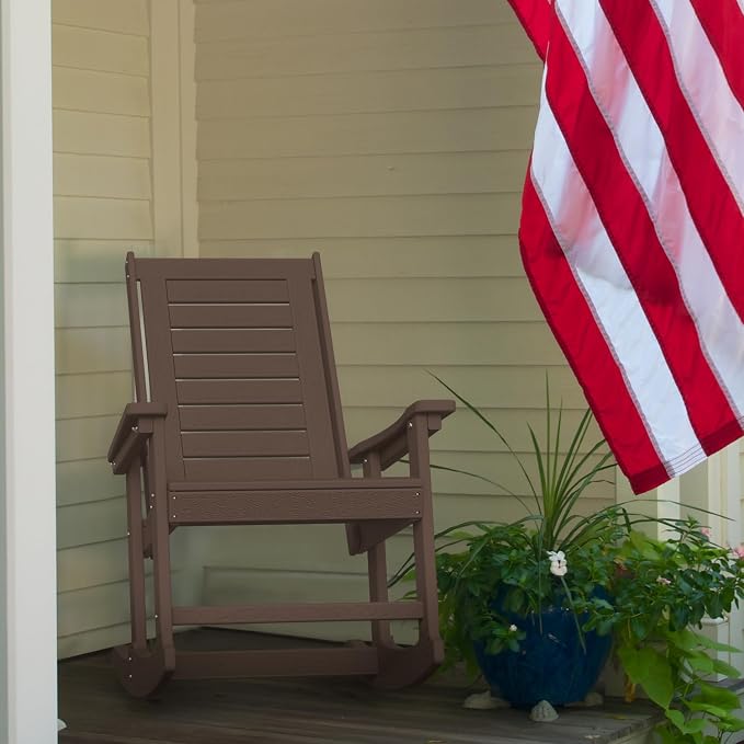 GREENVINES Outdoor Rocking Chairs | Set of 2 | Porch Rocker | HDPE Plastic | - Image 6