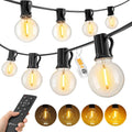 100Ft Outdoor String Lights with Remote, Dimmable G40 LED Bulbs, Waterproof | Shatterproof Connectable Hanging Patio Lights for Porch, Backyard, Bistro, Deck, Balcony, Home, Garden Decor