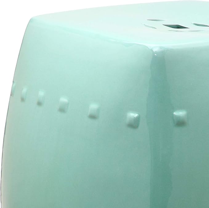 Safavieh Castle Gardens Collection Villa White Glazed Ceramic Garden Stool - Image 3