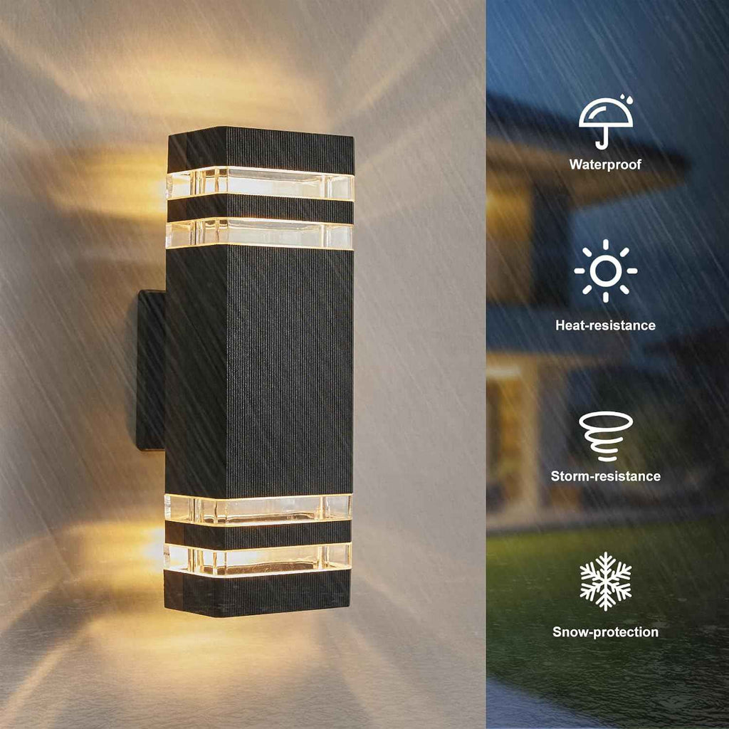 LMP LED Outdoor Wall Light, Aluminum IP65 Waterproof Porch Lights | Up and Down,3000K 5W G10 Bulbs Included,ETL Certified, Outside Wall Exterior Lighting Fixtures for House, Front Door, Garage