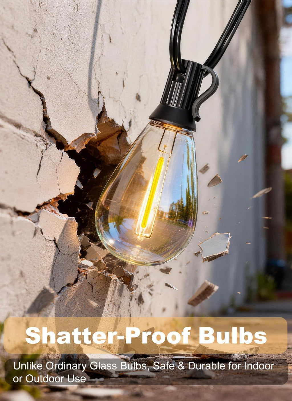 200FT Outdoor String Lights Waterproof, 76+2 Shatterproof S11 LED Bulbs, Extra Long Patio Lights for Outside, Bistro Cafe Decor, Backyard Garden Hanging Lights, Outside Fence Light String