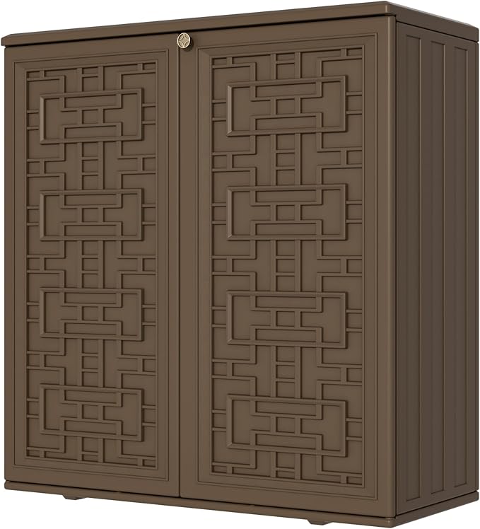 Storage Box Outdoor Caninet, Resin Indoor Storage Box Waterproof Outdoor by Mrosaa