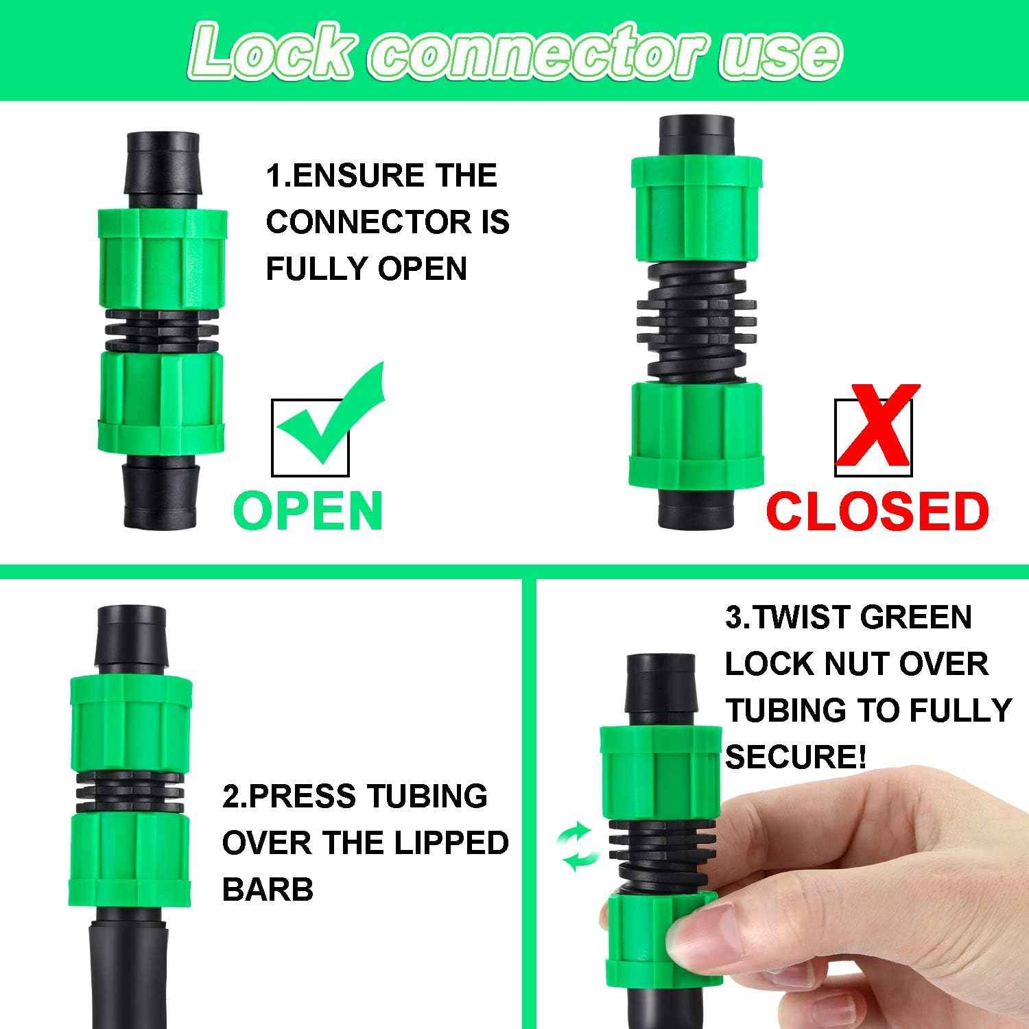 Hotop 12 Pieces 5/8 Drip Irrigation Coupling | Universal Drip Line Coupler Fittings, Works for 16-17mm Tubing or Sprinkler Systems, Durable Garden Watering Connector