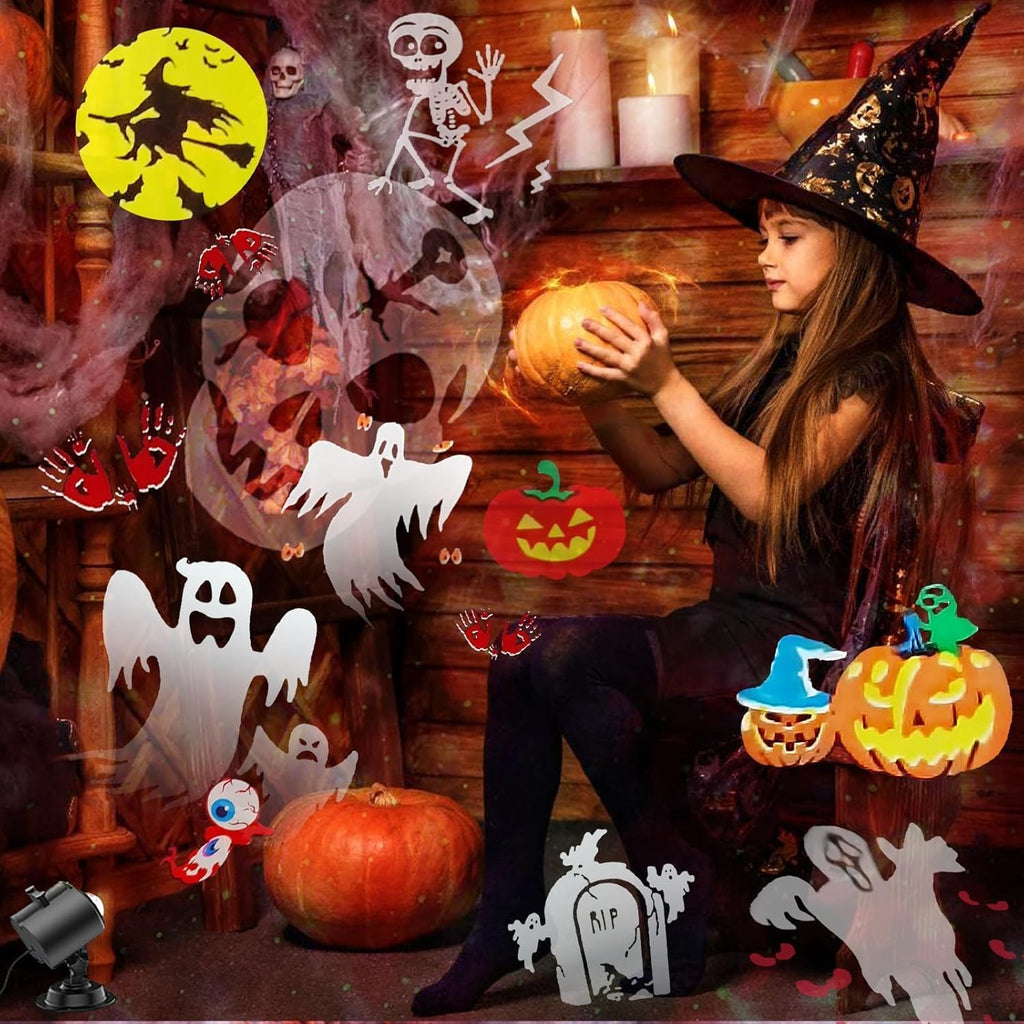 Brighter Halloween Decorations Projector Lights, 2026 Upgraded Holiday Projectors, Christmas Projector with 19 HD Replaceable Slides (Ocean Wave & Patterns), Waterproof Halloween Projector Light Show