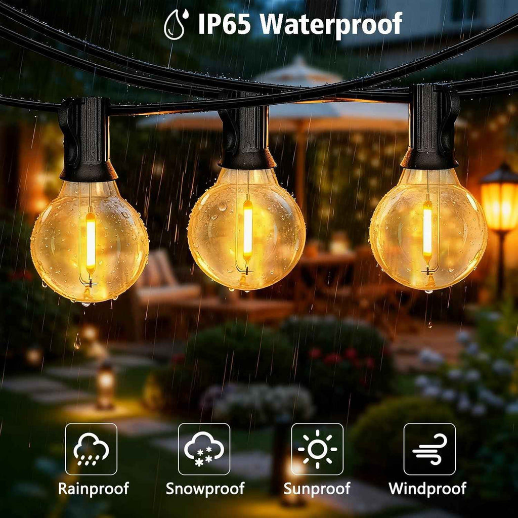echosari 50FT G40 Dimmable Outdoor String Lights with APP Control for Patio | Patio String lights Outdoor with 22 Shatterproof Bulbs, Waterproof Hanging Balcony Lights for Backyard,Garden, Porch