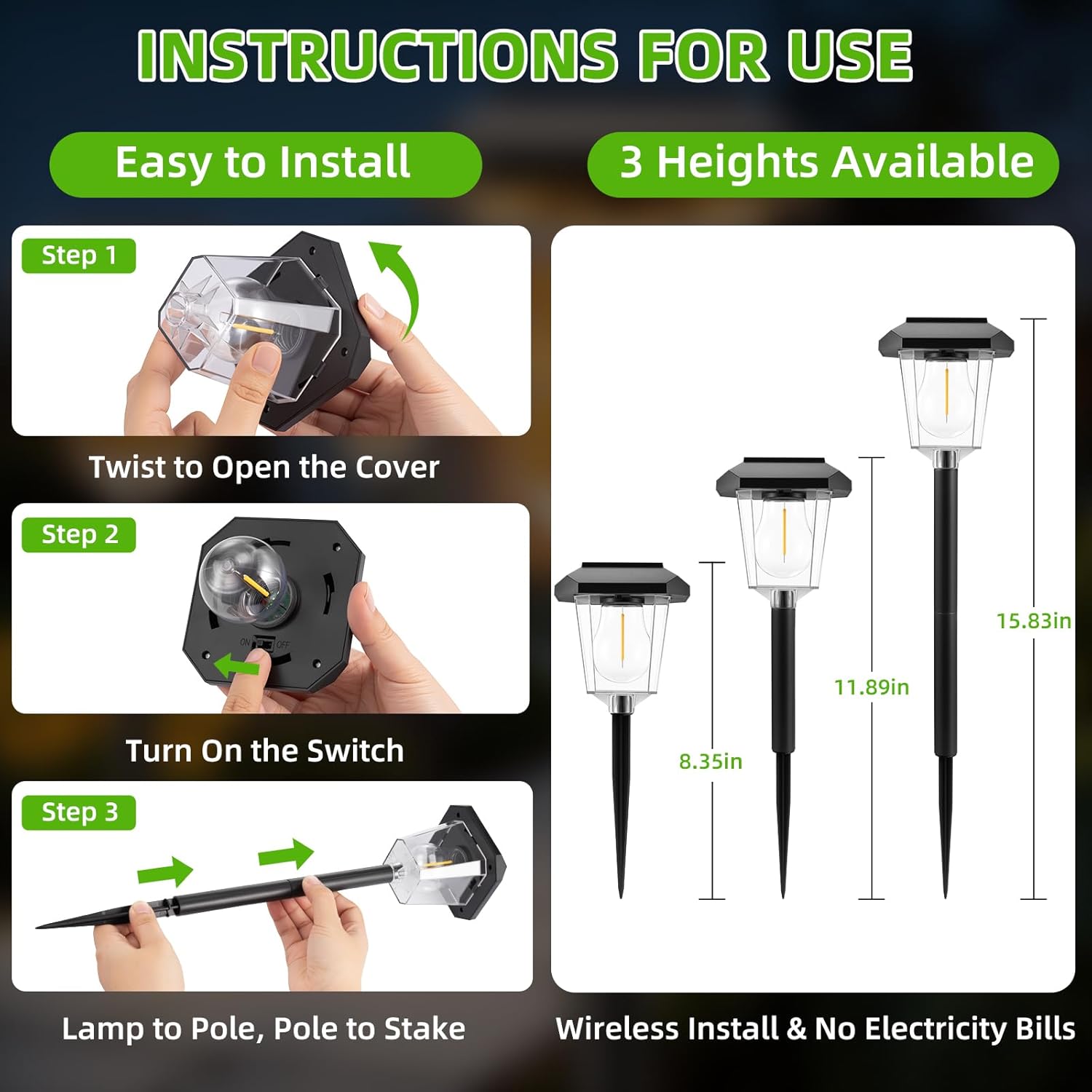 16Pack Solar Pathway Lights Outdoor, Warm White LED Waterproof Solar Lights | Garden Light Solar Powered, Long Lasting, Auto On/Off, 3000K, Stake Landscape Lighting for Outside, Walkway, Lawn, Yard Decor
