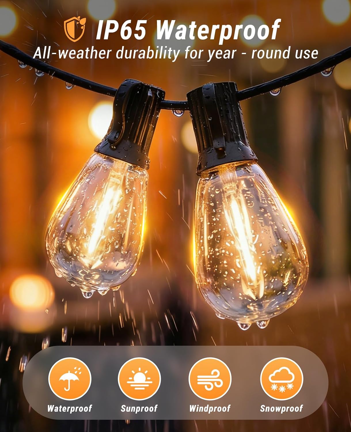 Tenmiro 200FT LED Outdoor String Lights with Remote, 72+2 Shatterproof Bulbs Dimmable Timing 3 Light Modes Outside Patio Lights for Backyard Porch Deck Garden Balcony Pool party Hanging Lighting Decor