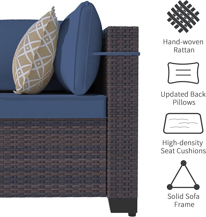 Outdoor Patio Furniture Set, 7 Pieces Outdoor Sectional Furniture Patio Sofa - Image 3