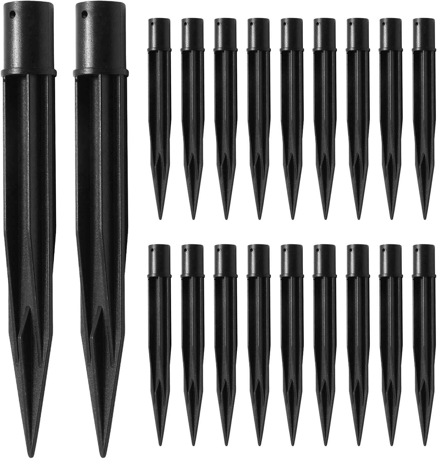 20PCS Solar Light Spikes Christmas Plastic Torch Lights Spikes for Outdoor Yard Garden, I.D.0.37 Inch/9.5MM, O.D 0.62 inch/15.75 MM, 5.71inch/14.5cm Long Replacement Stake for Solar Lights Pegs