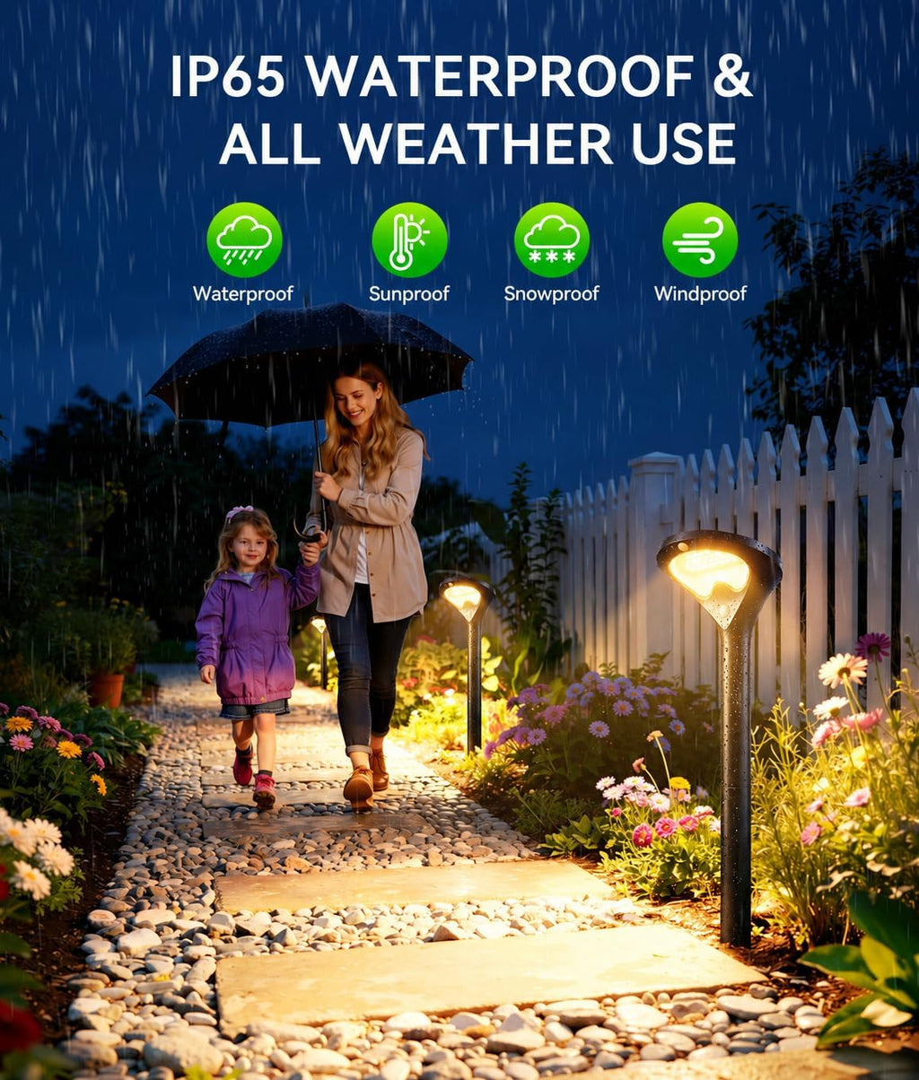 ELECLINK Solar Pathway Lights Outdoor with Motion Sensor, 6 Pack Security Solar Garden Lights, 400LM Bright LEDs, Larger Glass Panel, 3 Modes Waterproof Path Lights for Yard Patio Walkway Driveway
