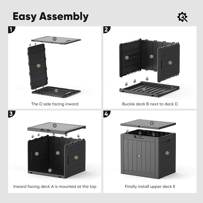 NEWBULIG 31 Gallon Deck Box, Weatherproof Resin Lockable Outdoor Storage - Image 7