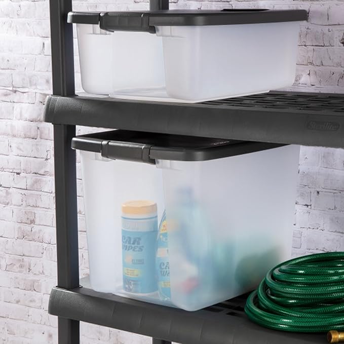 Sterilite 18-Pack Plastic Storage Bins w/ Lids, Shelf Totes Clear Containers - Image 6