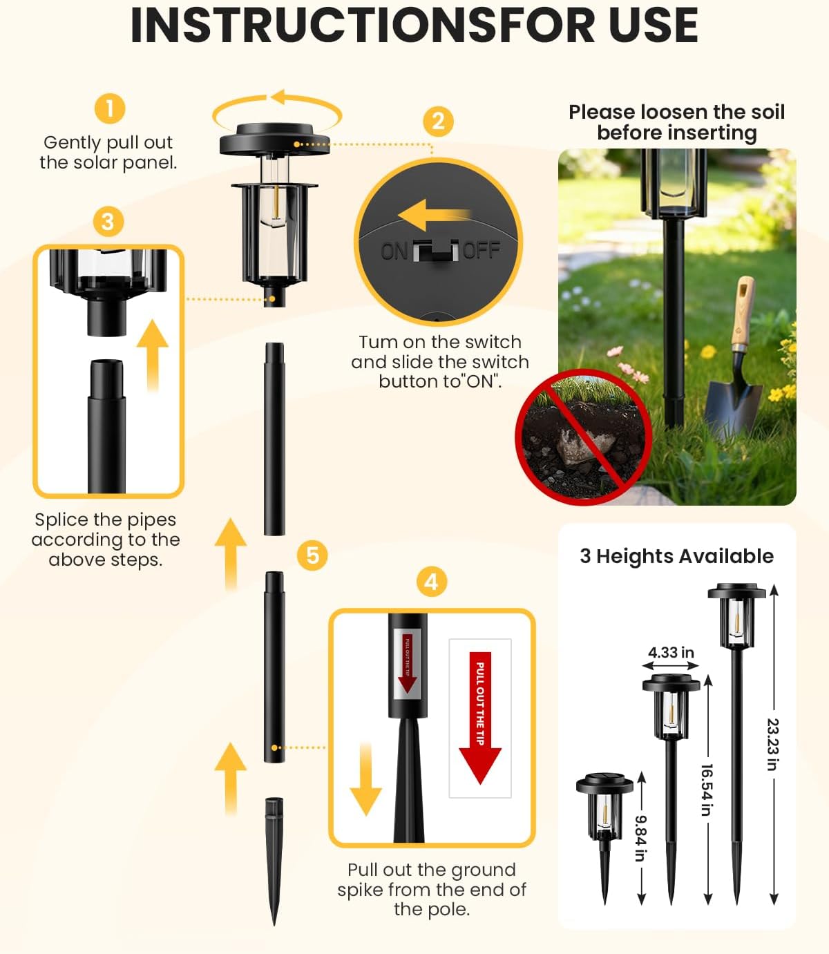 Solar Pathway Lights, 12 Pack Solar Light Outdoor IP65 Waterproof | Garden Lights Solar Powered, Outside Decor Landscape Lighting for Yard, Path, Driveway, Walkway (Warm White)