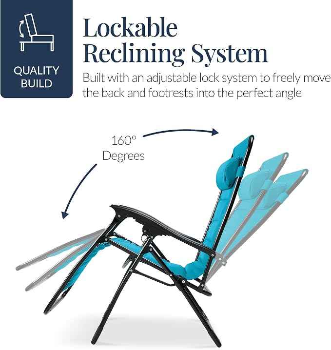 Best Choice Products Oversized Padded Zero Gravity Chair, Folding Outdoor Patio