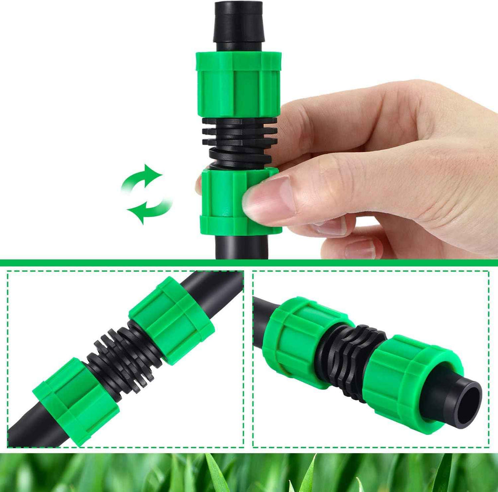 Hotop 12 Pieces 5/8 Drip Irrigation Coupling | Universal Drip Line Coupler Fittings, Works for 16-17mm Tubing or Sprinkler Systems, Durable Garden Watering Connector