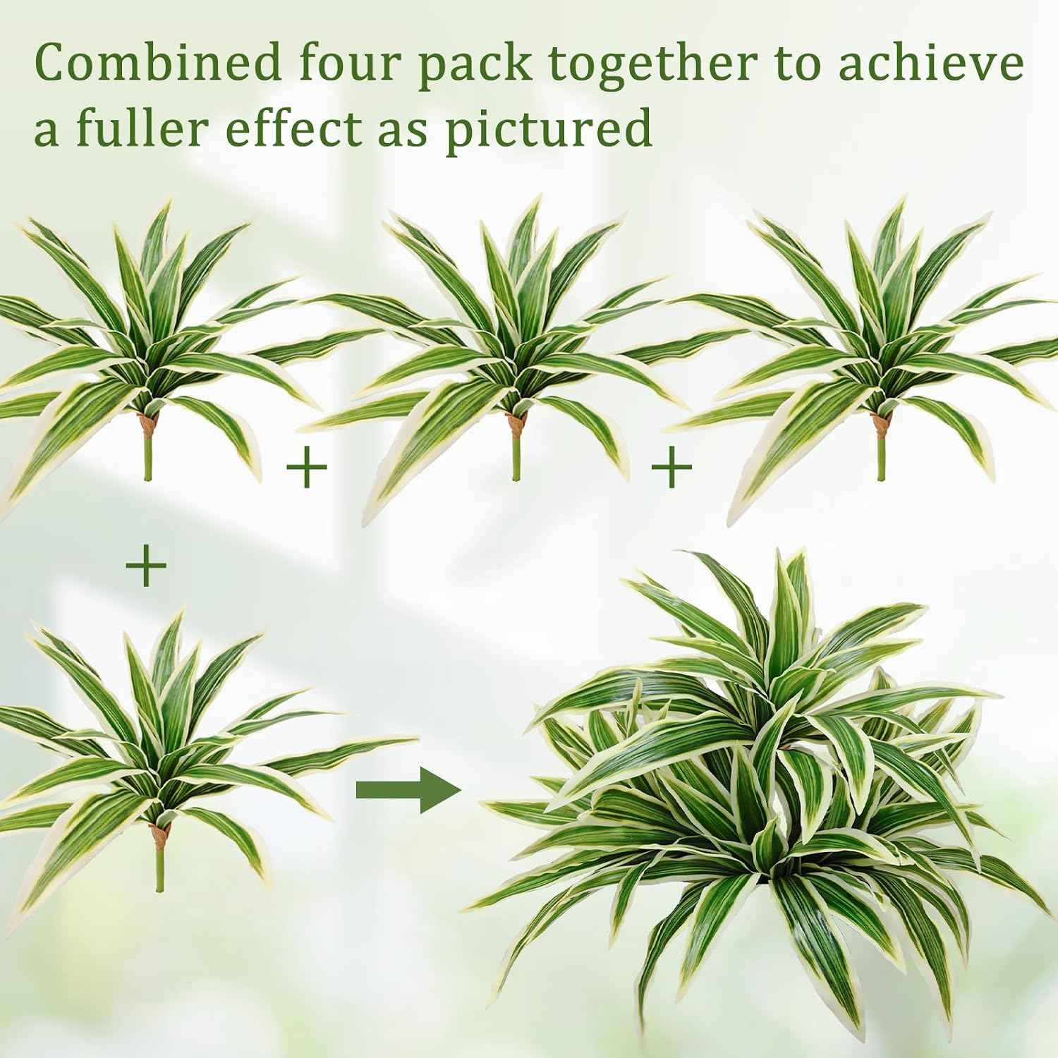 Fake Ferns, Faux Outdoor Plants UV Resistant,3D Real Touch Fake Plants Total 80 Blades,Weatherproof Artificial Plants Outdoor Indoor for Garden Porch Home Office Decor