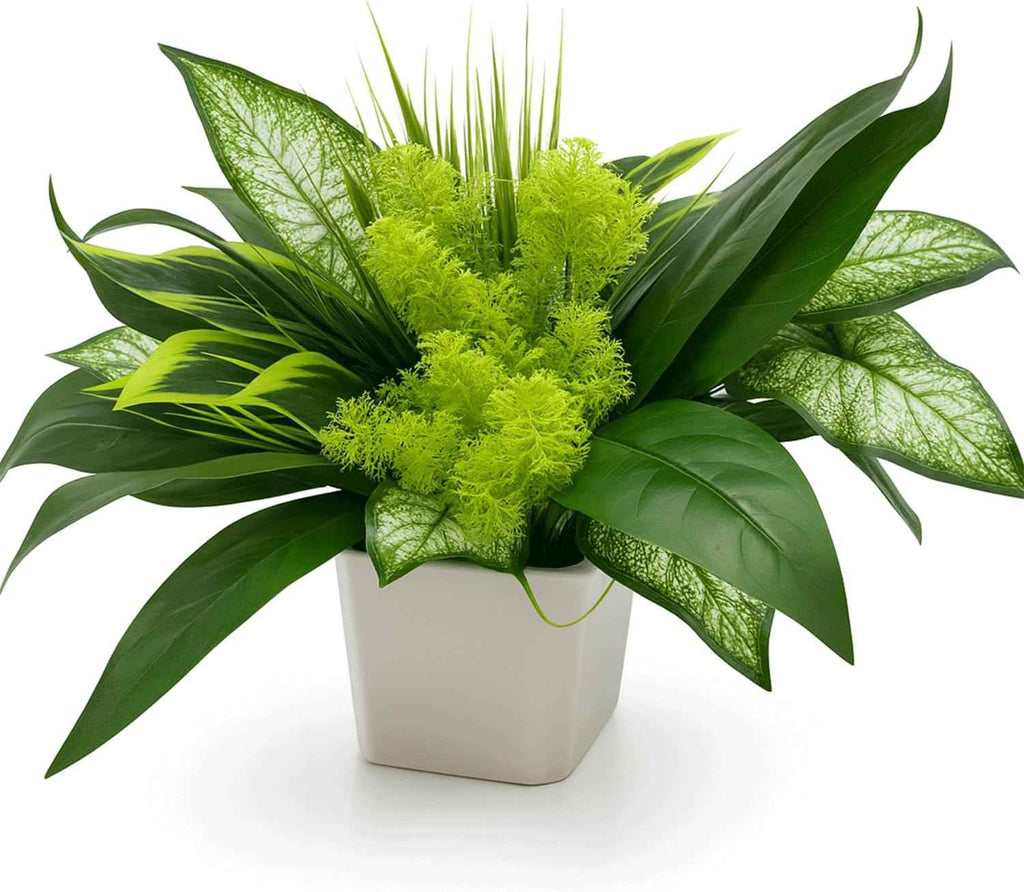 Trivon 18 Bundles Artificial Plants Outdoor, Fake Outdoor Plant Bushes with UV Resistant Greenery, Faux Leaves Stems, Realistic Decorative for Patio Garden, Yard, Porch & Fake Green